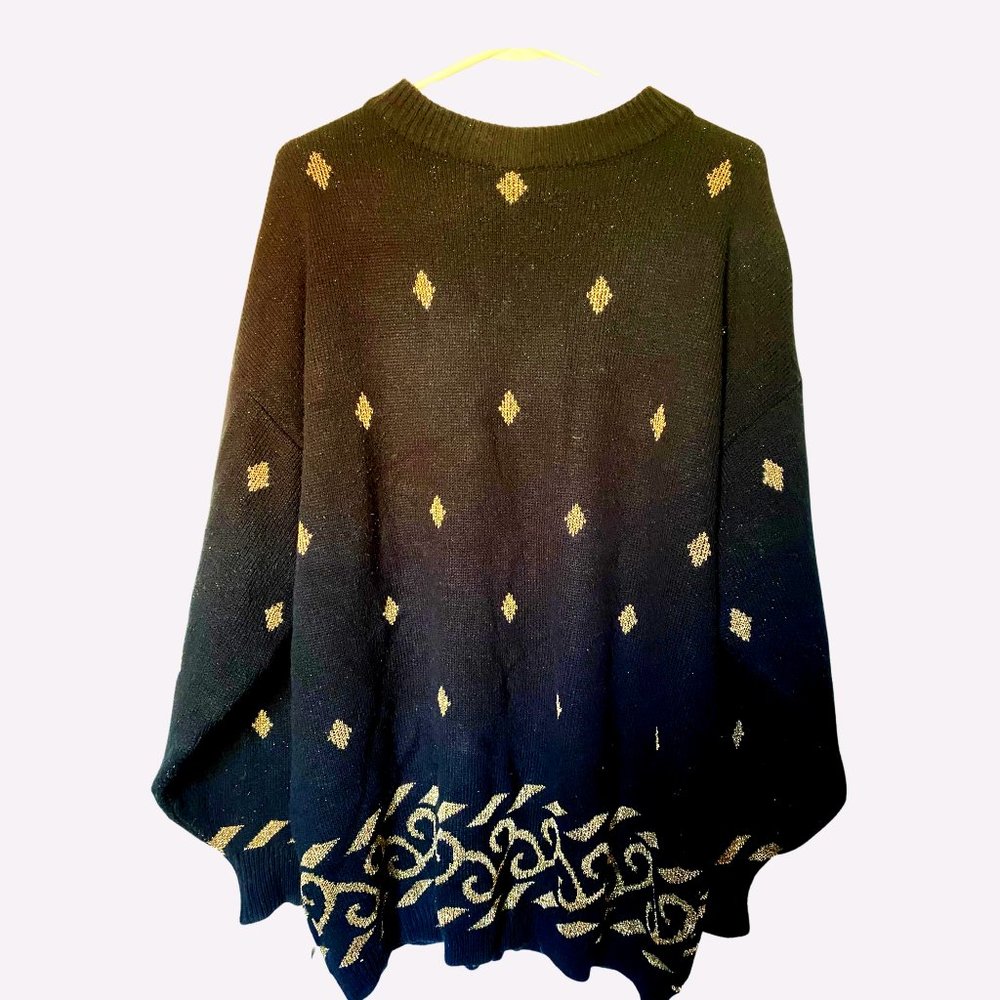 Women's Black and Gold Sweater, 44/XL